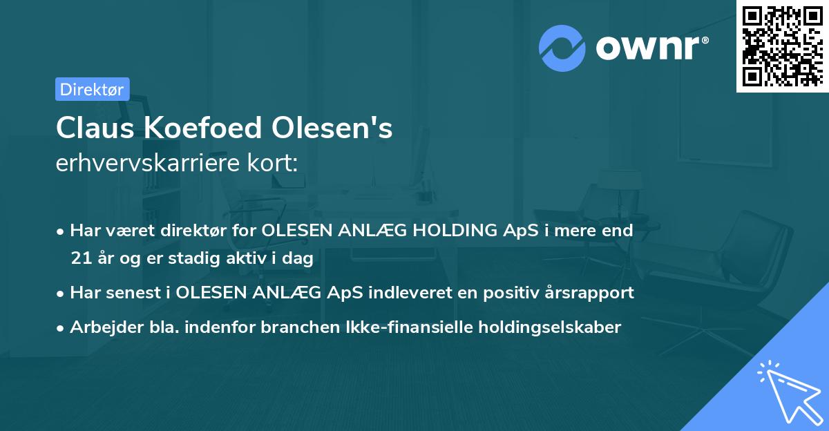 Claus Koefoed Olesen's erhvervskarriere kort
