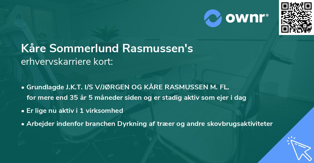Kåre Sommerlund Rasmussen's erhvervskarriere kort