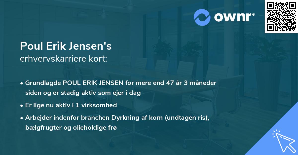 Poul Erik Jensen's erhvervskarriere kort