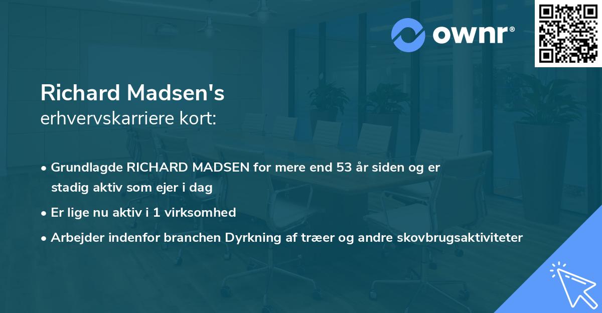 Richard Madsen's erhvervskarriere kort