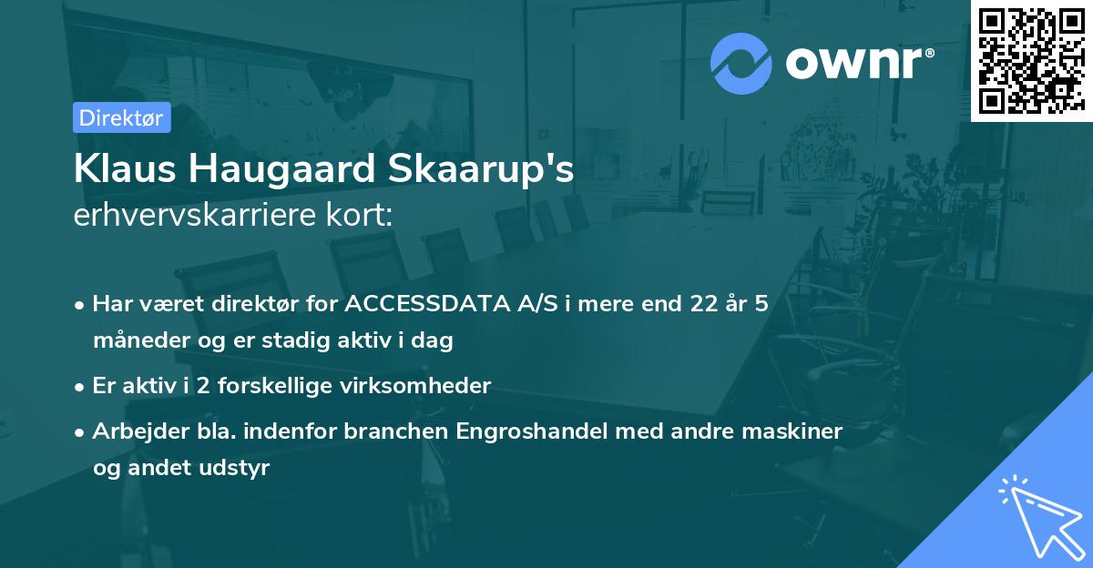 Klaus Haugaard Skaarup's erhvervskarriere kort