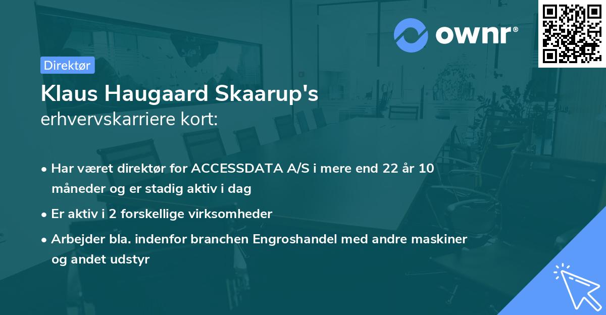 Klaus Haugaard Skaarup's erhvervskarriere kort