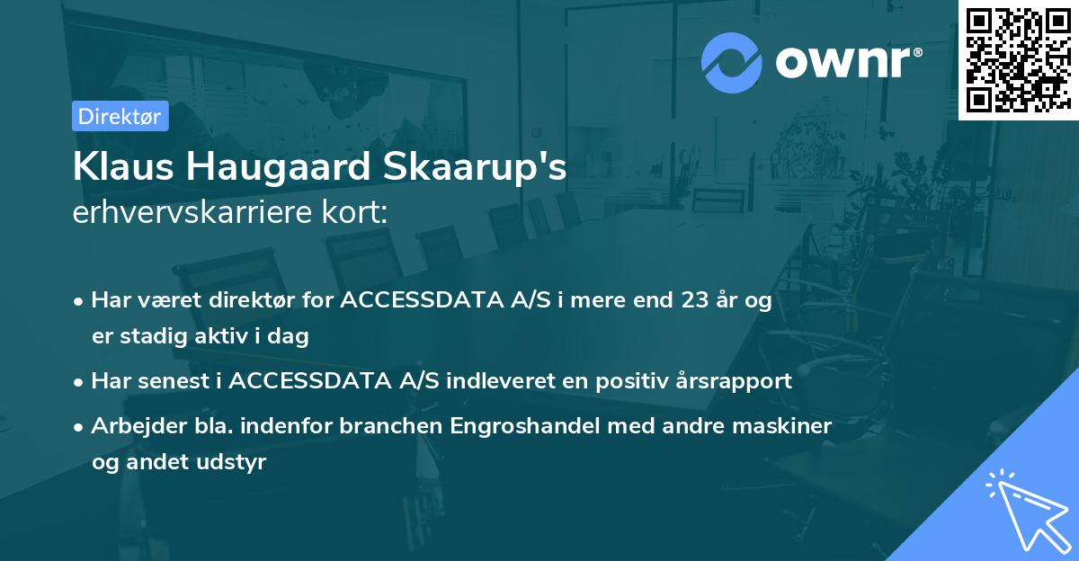 Klaus Haugaard Skaarup's erhvervskarriere kort