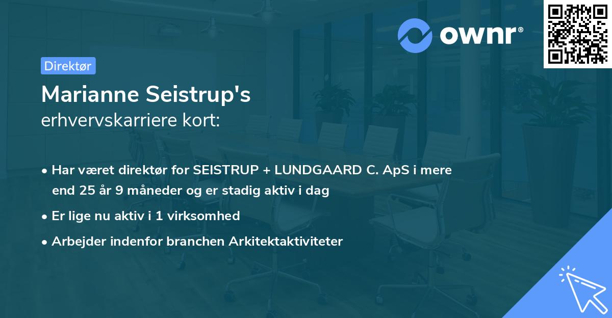 Marianne Seistrup's erhvervskarriere kort