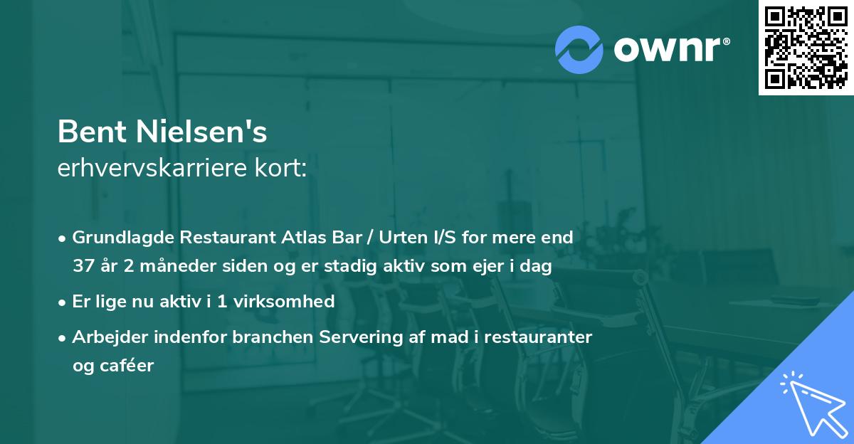 Bent Nielsen's erhvervskarriere kort