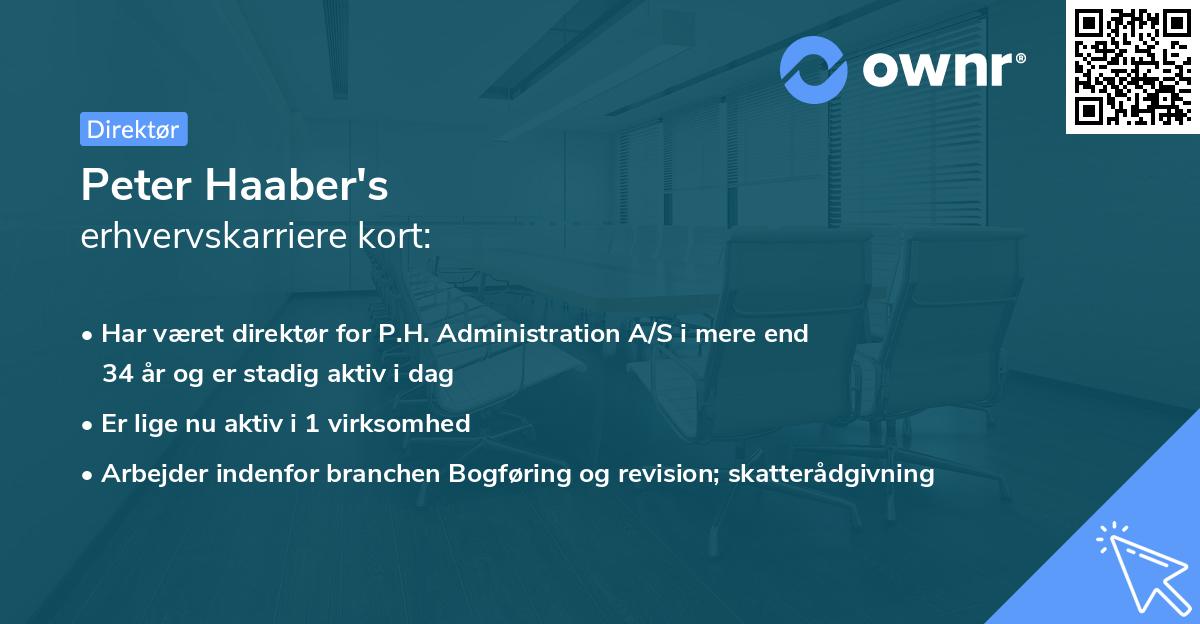 Peter Haaber's erhvervskarriere kort