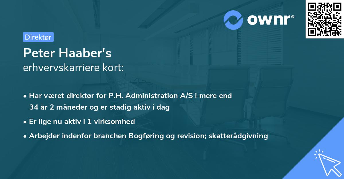 Peter Haaber's erhvervskarriere kort