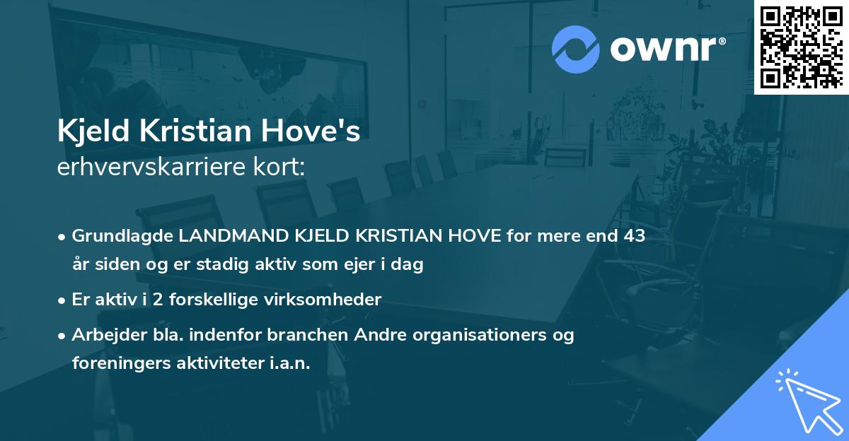 Kjeld Kristian Hove's erhvervskarriere kort