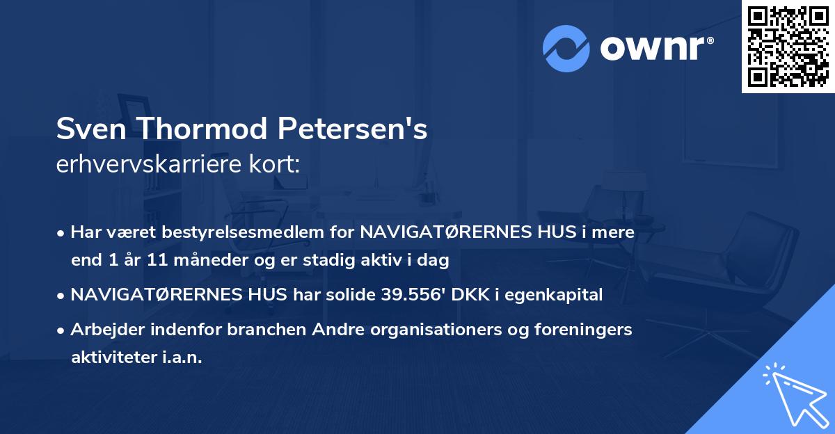 Sven Thormod Petersen's erhvervskarriere kort