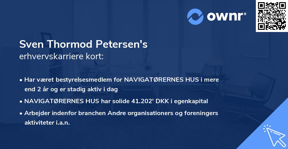 Sven Thormod Petersen's erhvervskarriere kort