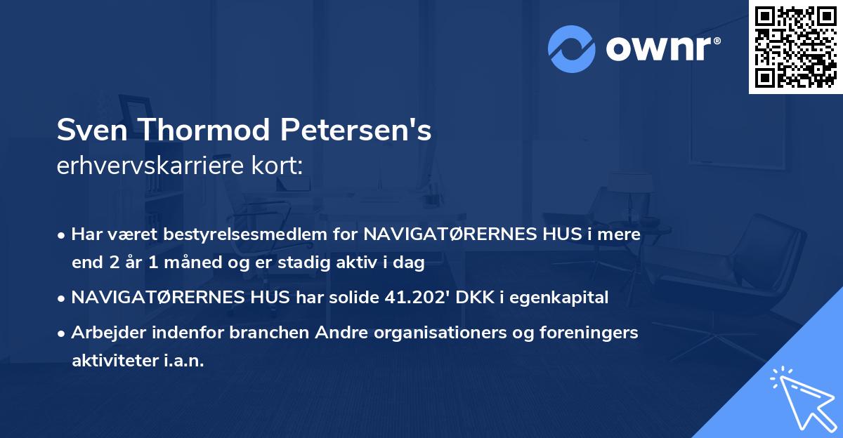 Sven Thormod Petersen's erhvervskarriere kort