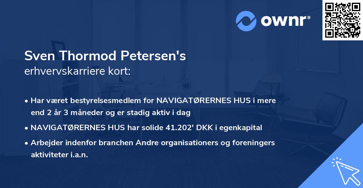 Sven Thormod Petersen's erhvervskarriere kort