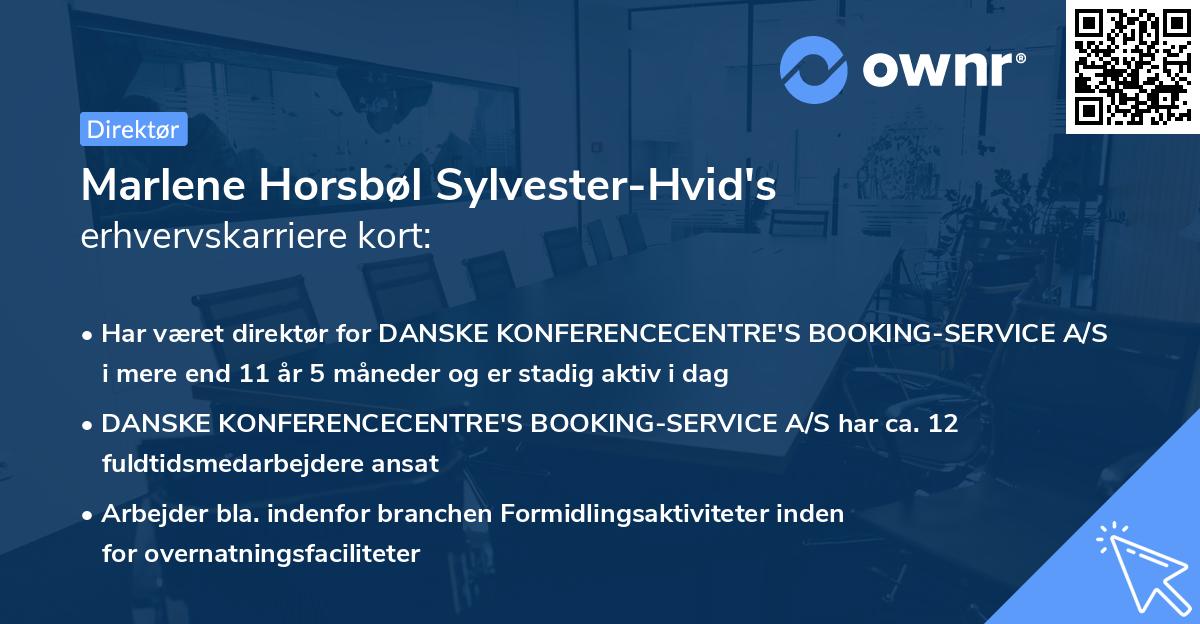 Marlene Horsbøl Sylvester-Hvid's erhvervskarriere kort