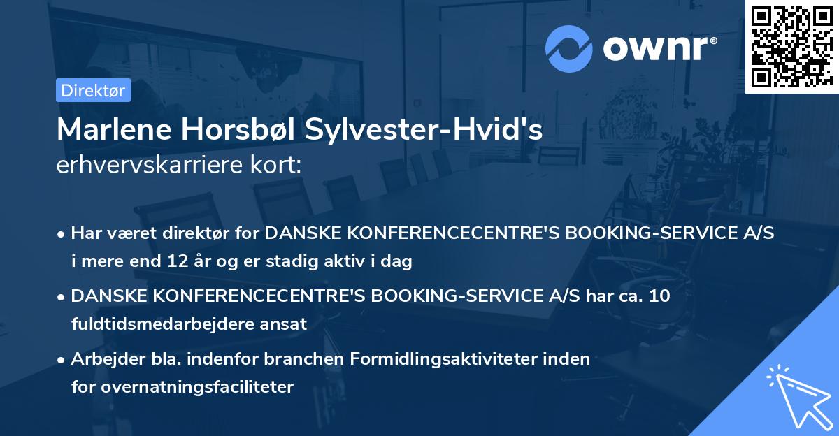 Marlene Horsbøl Sylvester-Hvid's erhvervskarriere kort