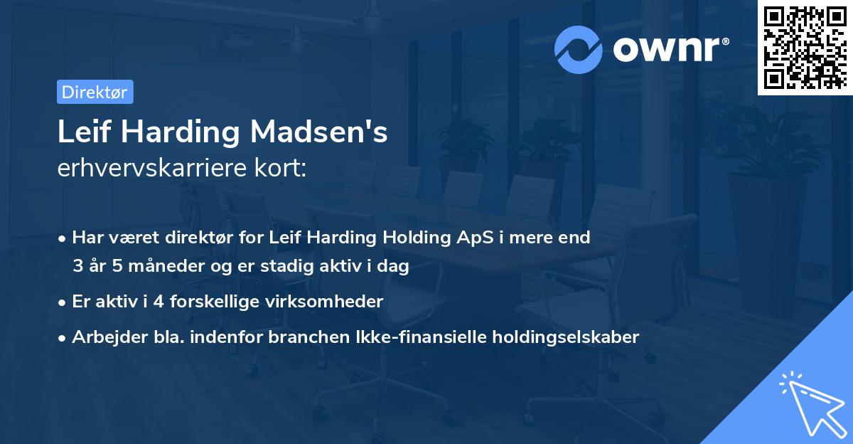 Leif Harding Madsen's erhvervskarriere kort
