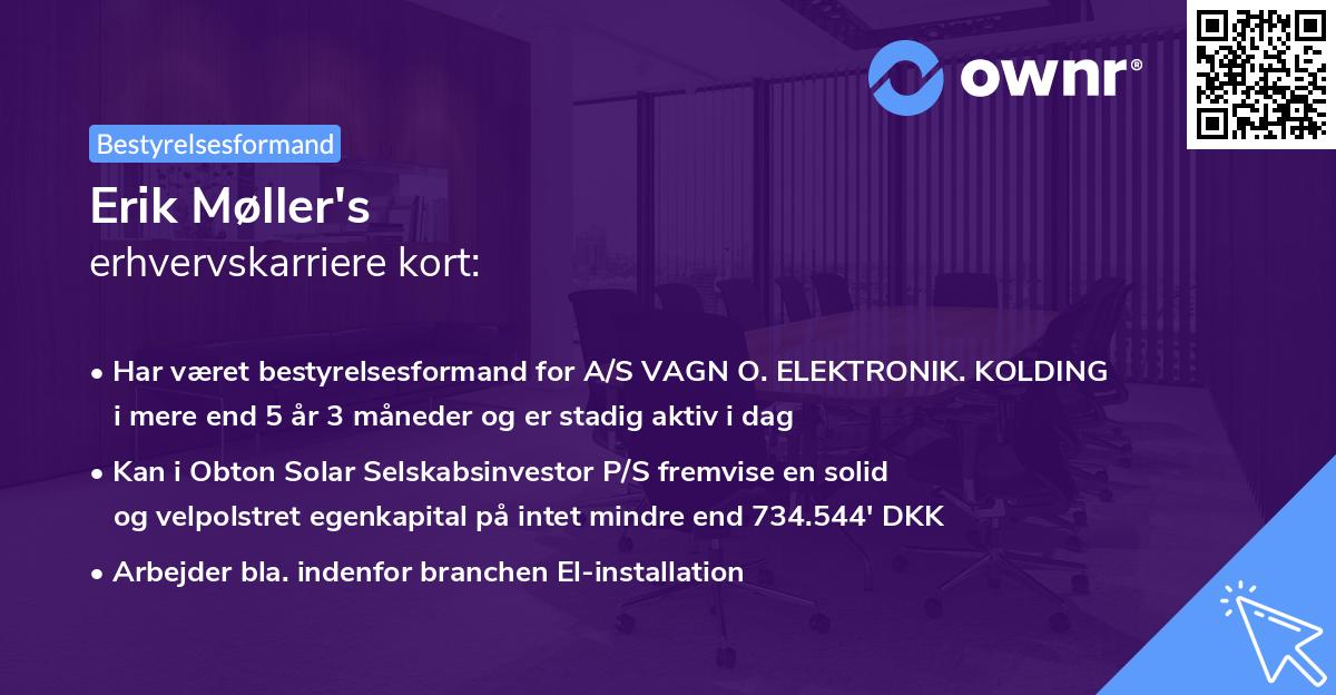 Erik Møller's erhvervskarriere kort