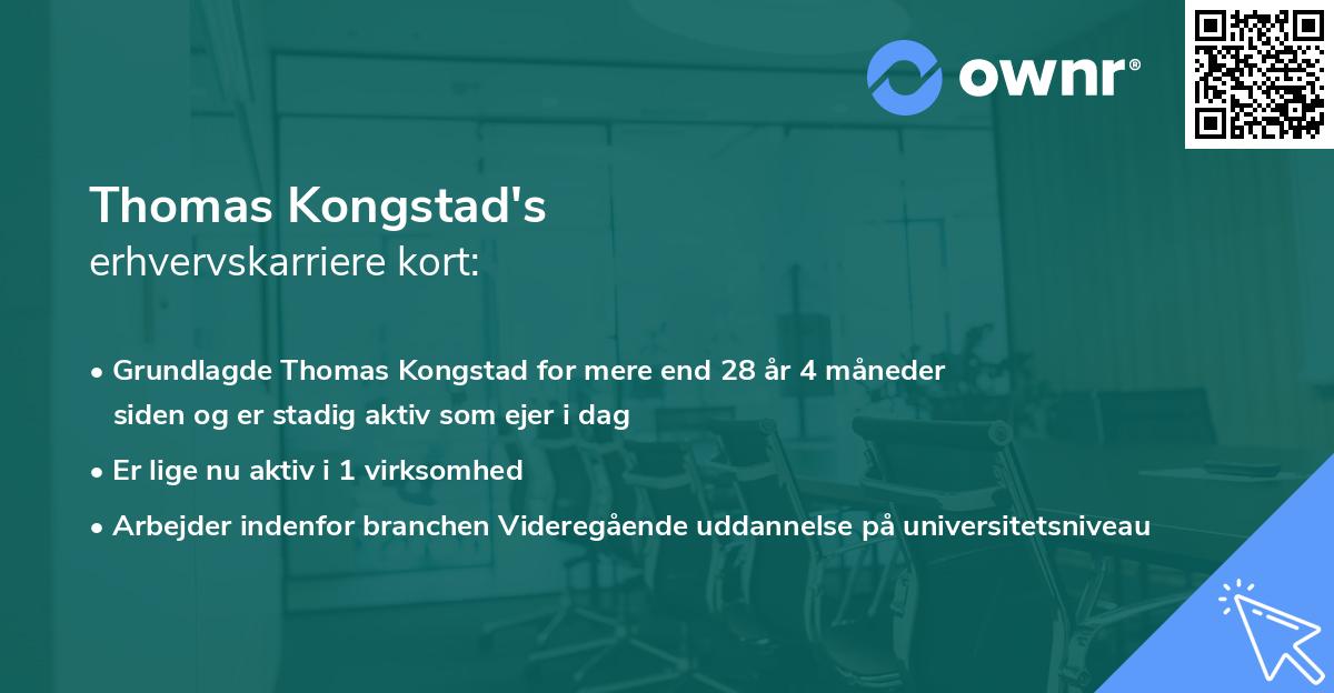 Thomas Kongstad's erhvervskarriere kort