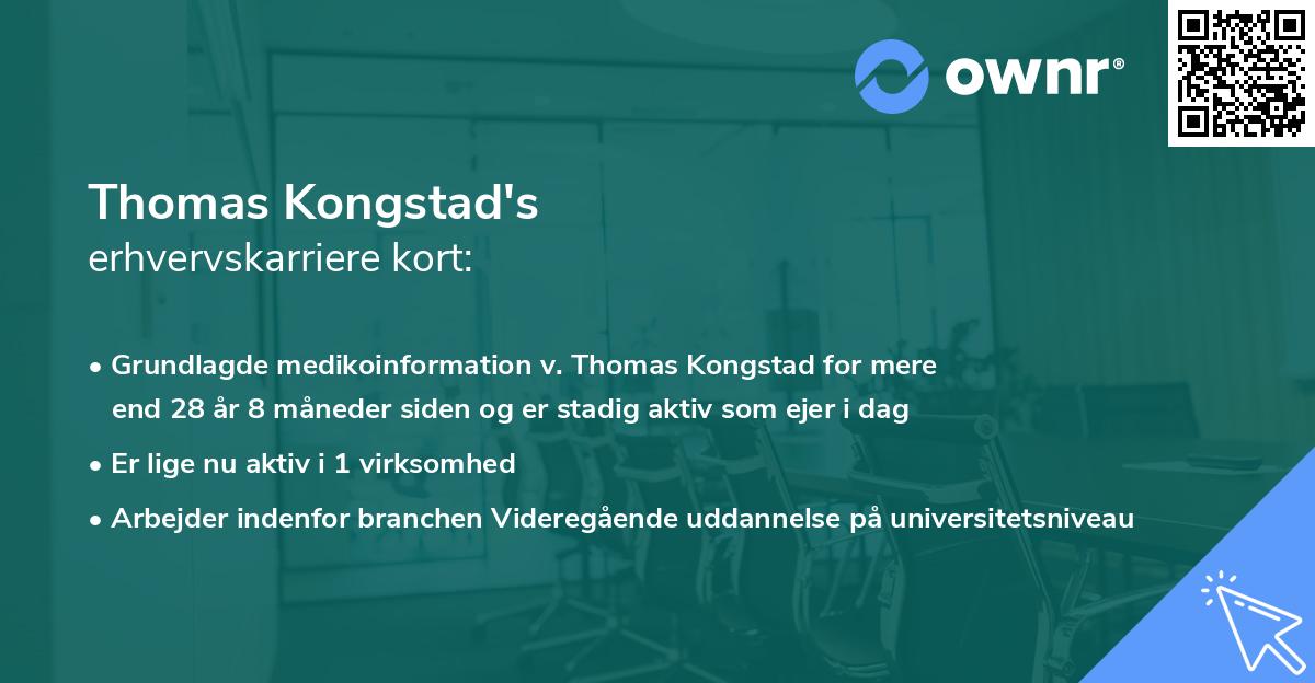 Thomas Kongstad's erhvervskarriere kort
