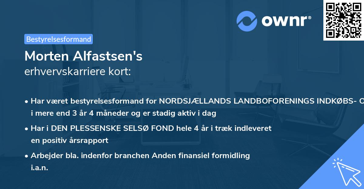 Morten Alfastsen's erhvervskarriere kort