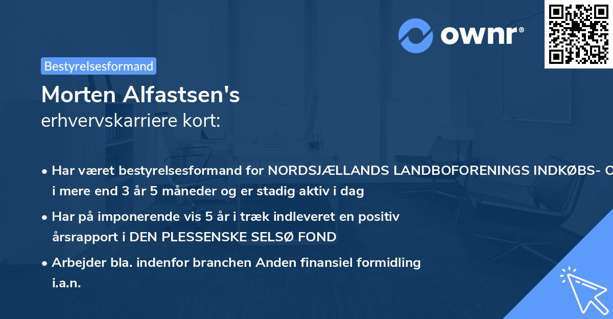 Morten Alfastsen's erhvervskarriere kort