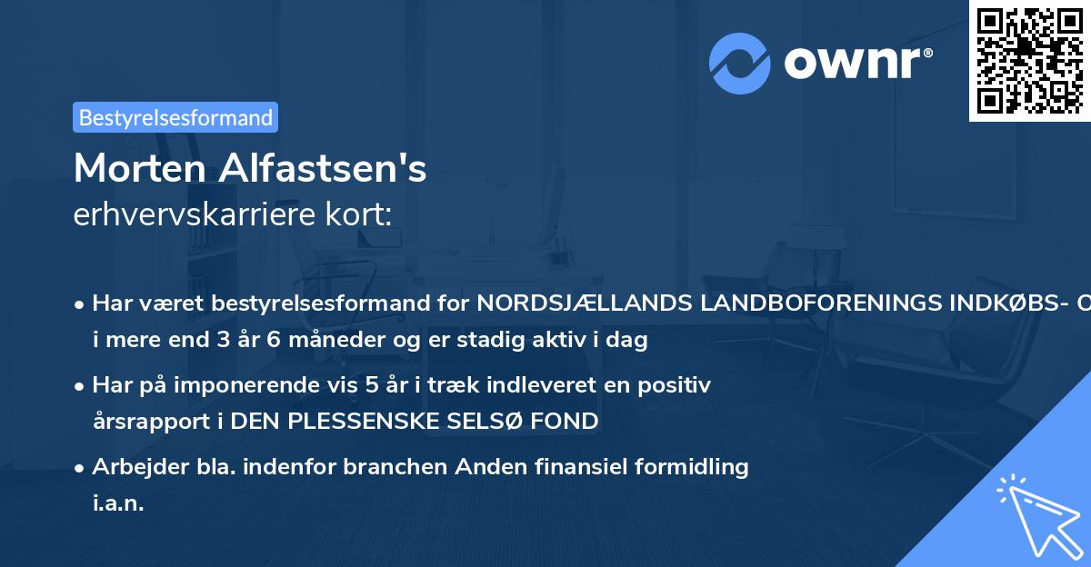 Morten Alfastsen's erhvervskarriere kort