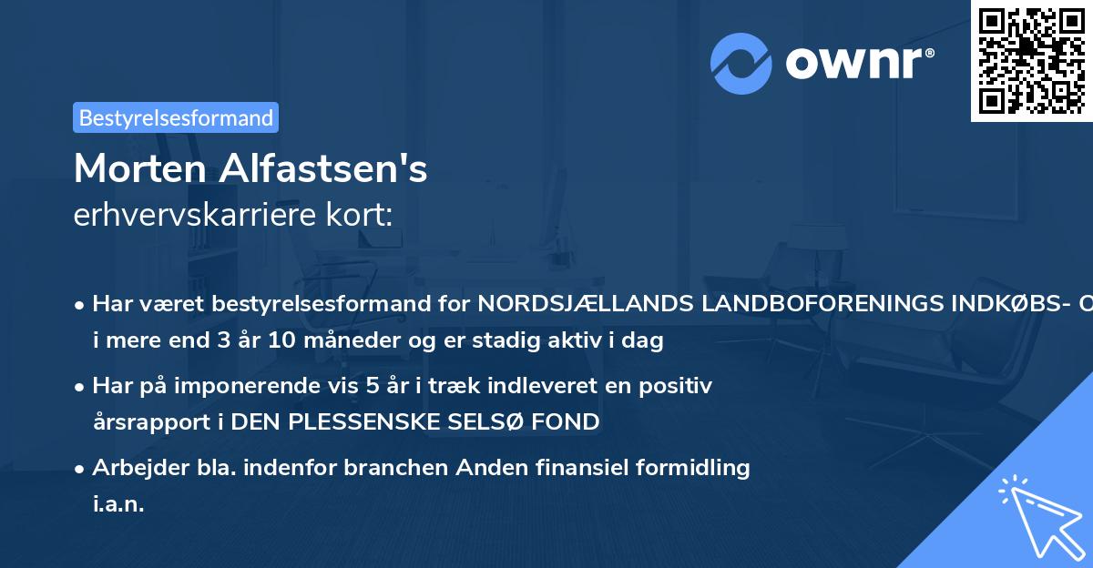 Morten Alfastsen's erhvervskarriere kort