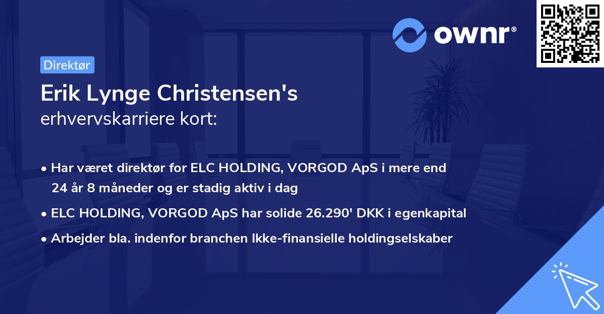 Erik Lynge Christensen's erhvervskarriere kort