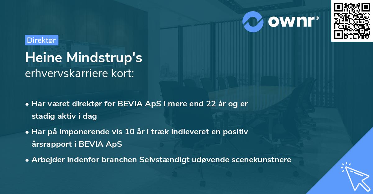 Heine Mindstrup's erhvervskarriere kort