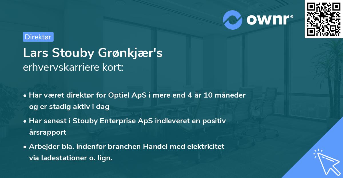 Lars Stouby Grønkjær's erhvervskarriere kort