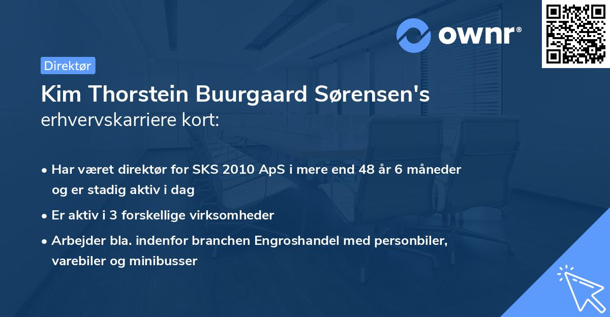 Kim Thorstein Buurgaard Sørensen's erhvervskarriere kort
