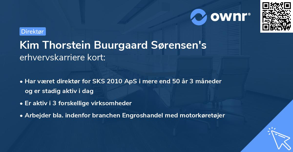 Kim Thorstein Buurgaard Sørensen's erhvervskarriere kort