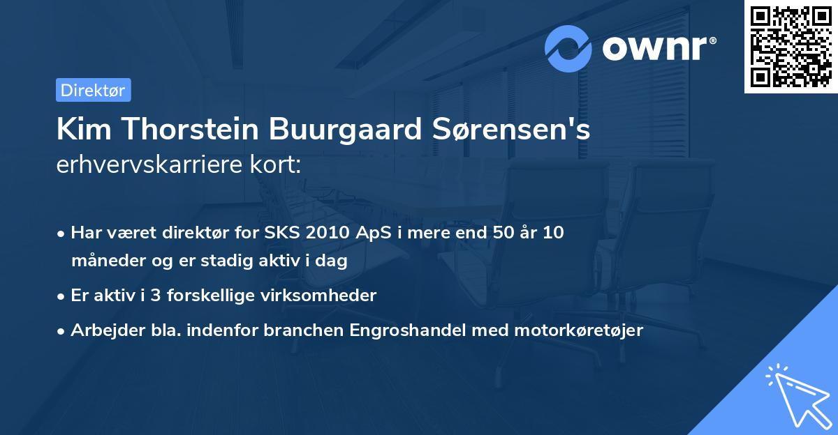 Kim Thorstein Buurgaard Sørensen's erhvervskarriere kort