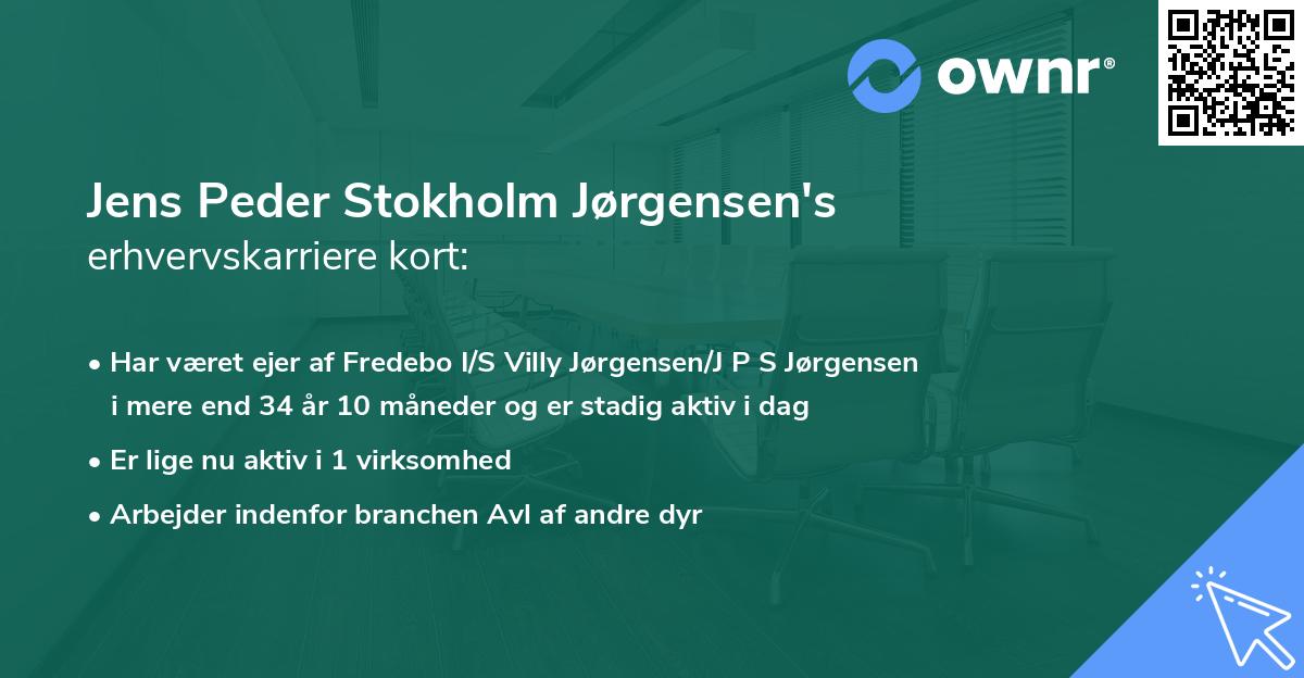 Jens Peder Stokholm Jørgensen's erhvervskarriere kort