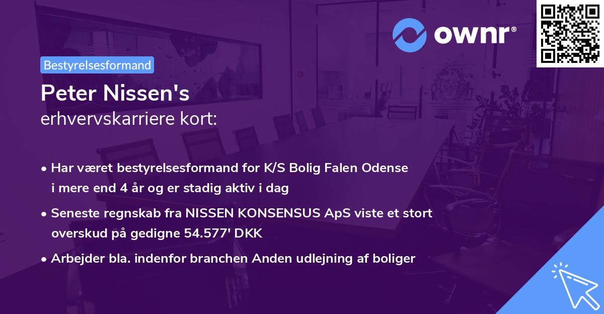 Peter Nissen's erhvervskarriere kort