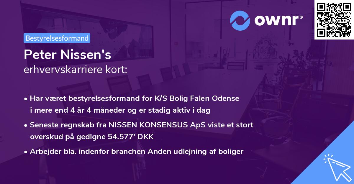 Peter Nissen's erhvervskarriere kort