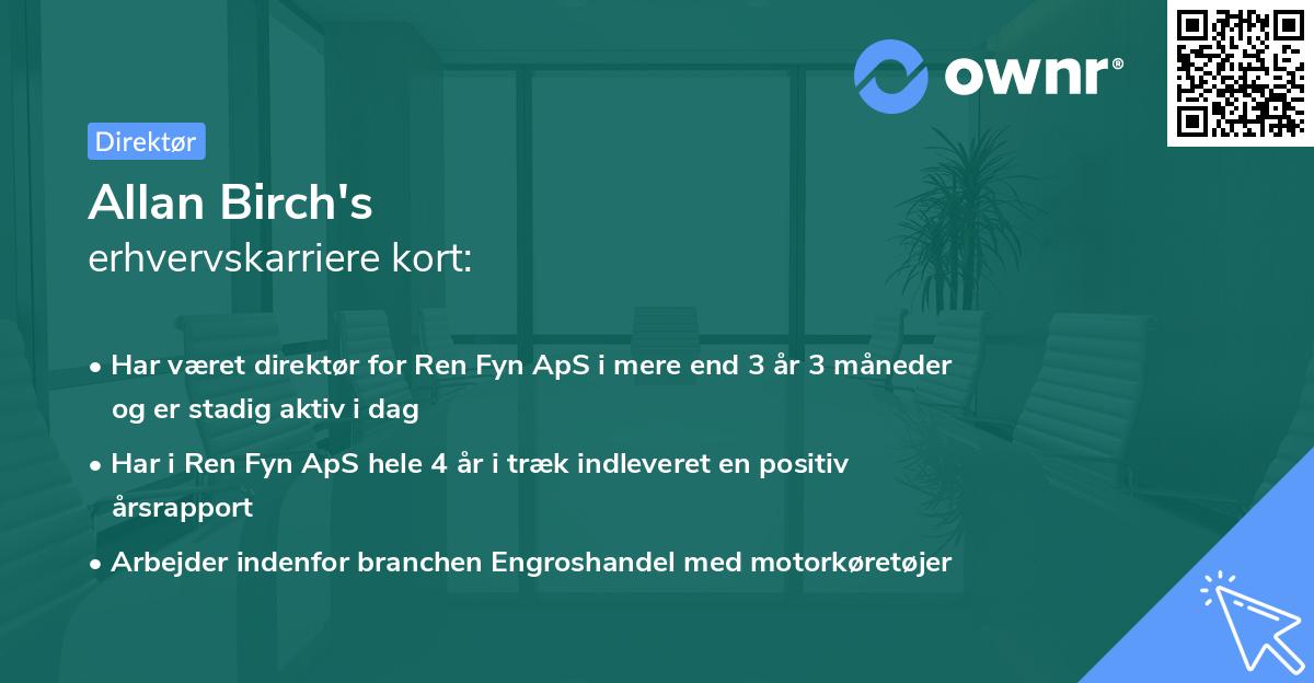 Allan Birch's erhvervskarriere kort