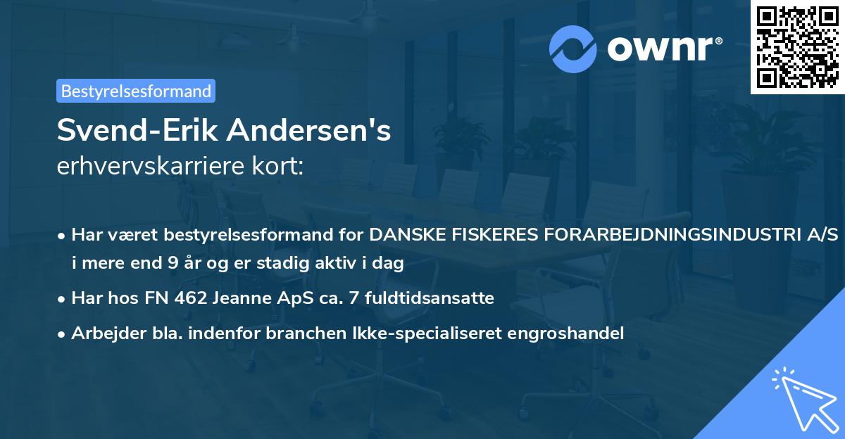 Svend-Erik Andersen's erhvervskarriere kort