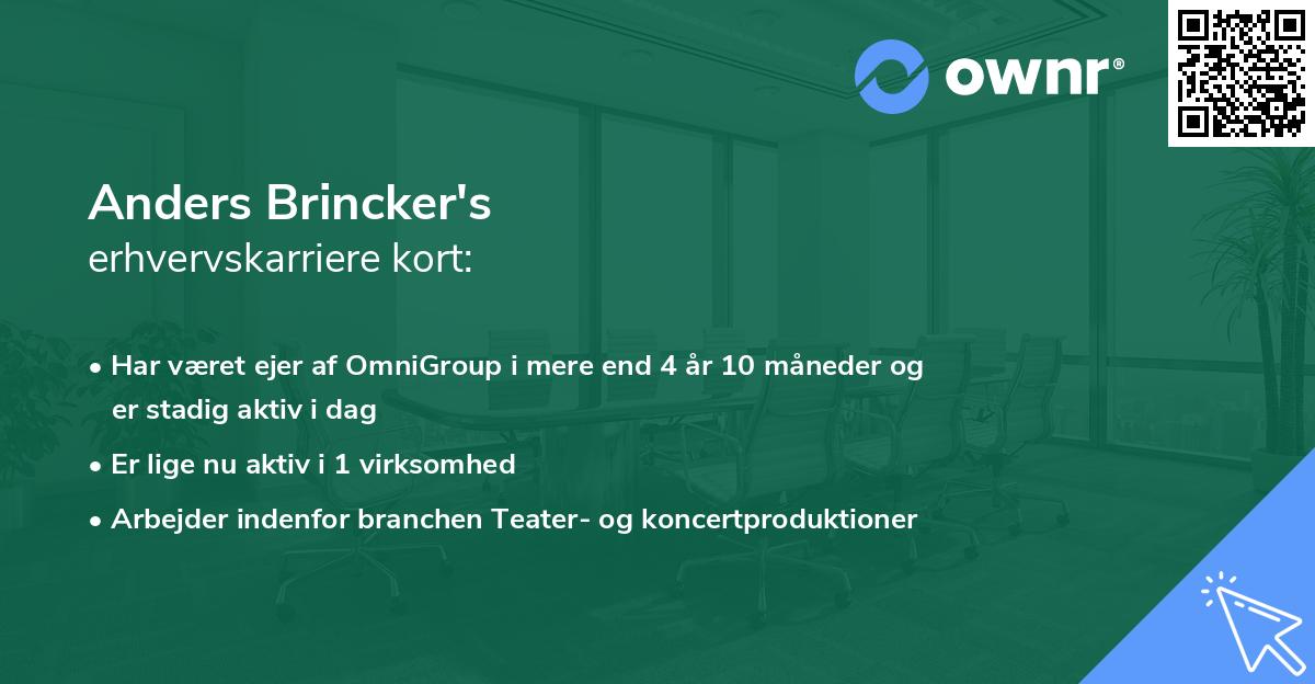 Anders Brincker's erhvervskarriere kort