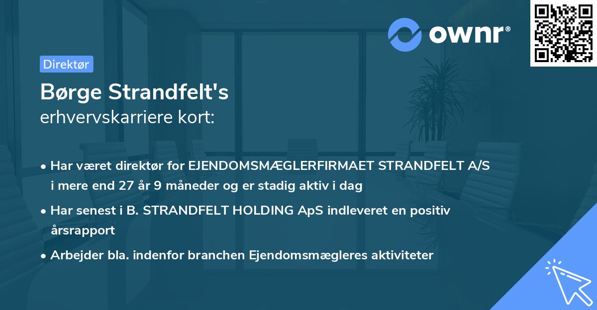 Børge Strandfelt's erhvervskarriere kort