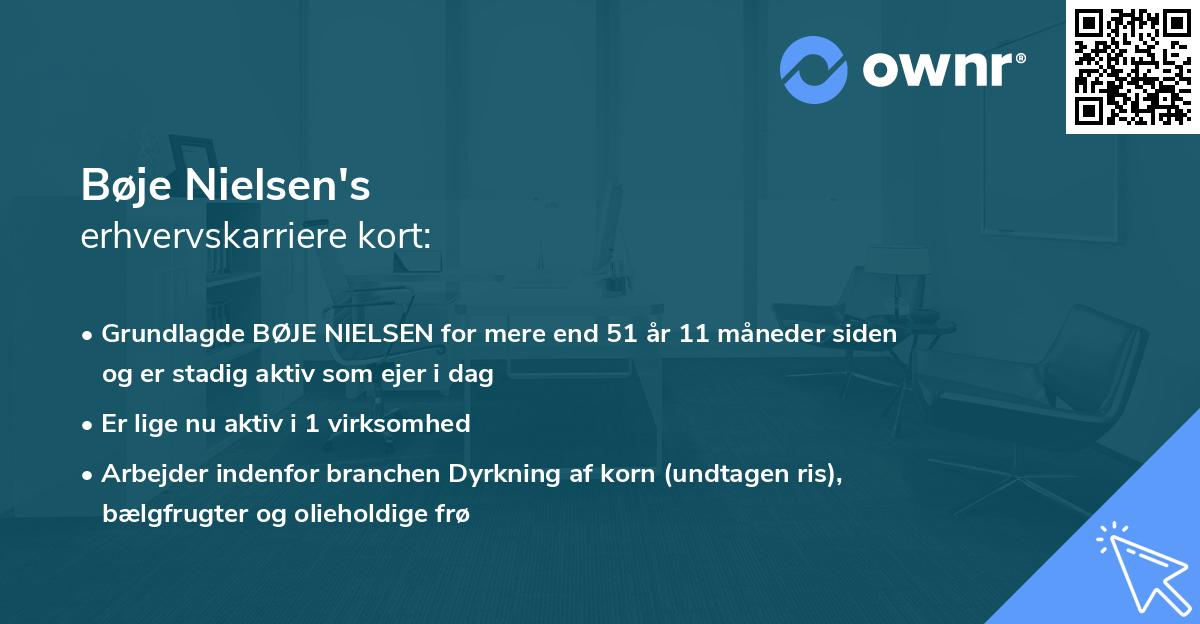 Bøje Nielsen's erhvervskarriere kort