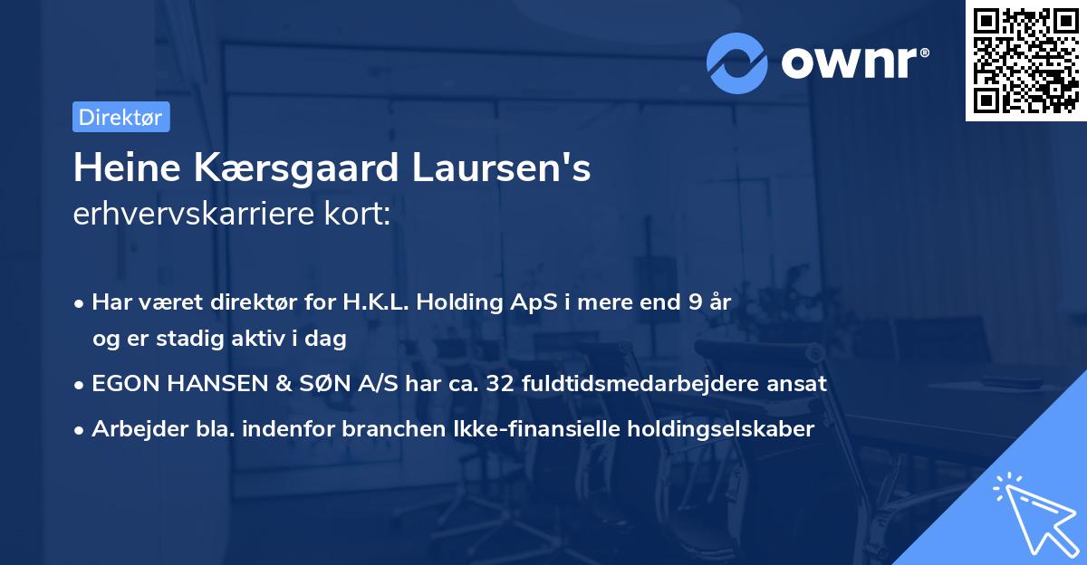 Heine Kærsgaard Laursen's erhvervskarriere kort