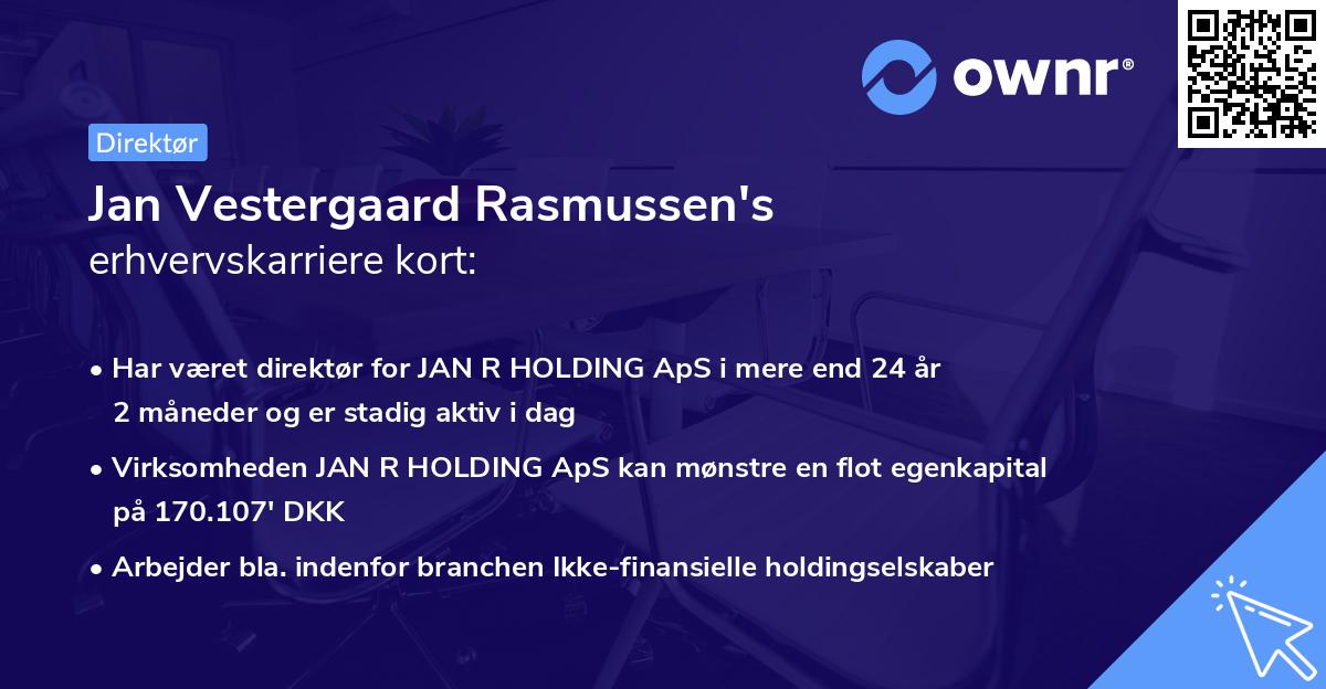 Jan Vestergaard Rasmussen's erhvervskarriere kort