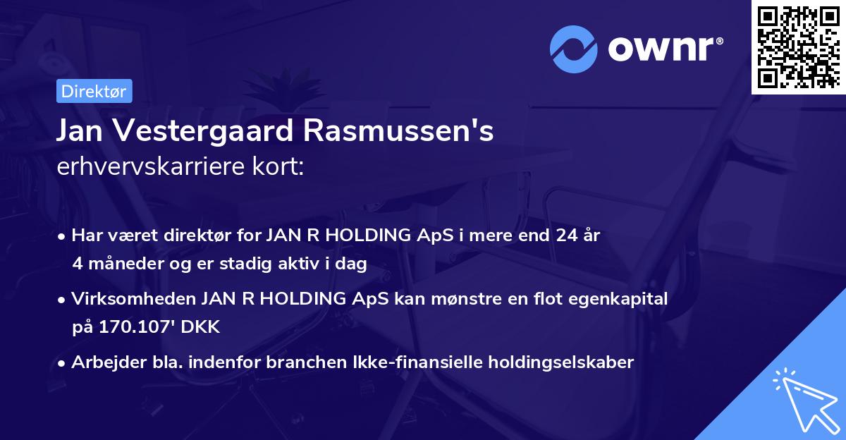 Jan Vestergaard Rasmussen's erhvervskarriere kort