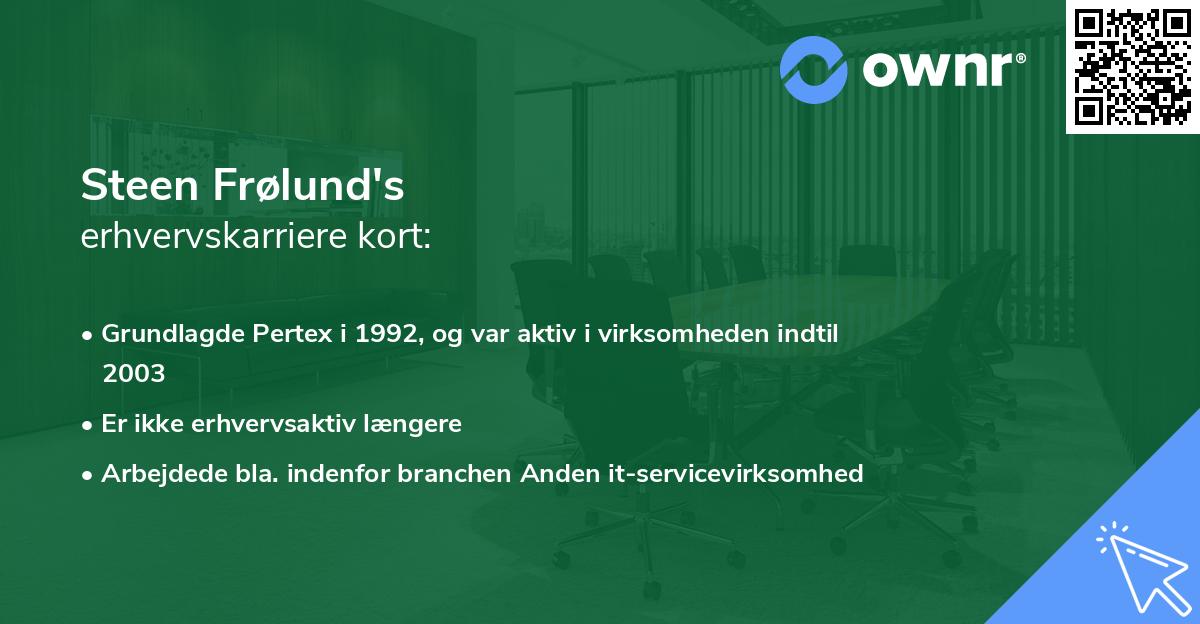 Steen Frølund's erhvervskarriere kort