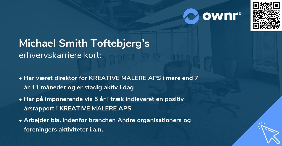 Michael Smith Toftebjerg's erhvervskarriere kort