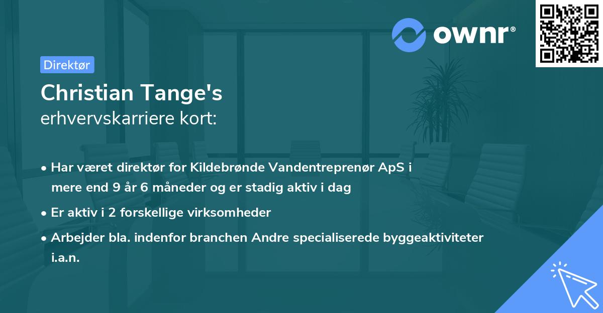Christian Tange's erhvervskarriere kort