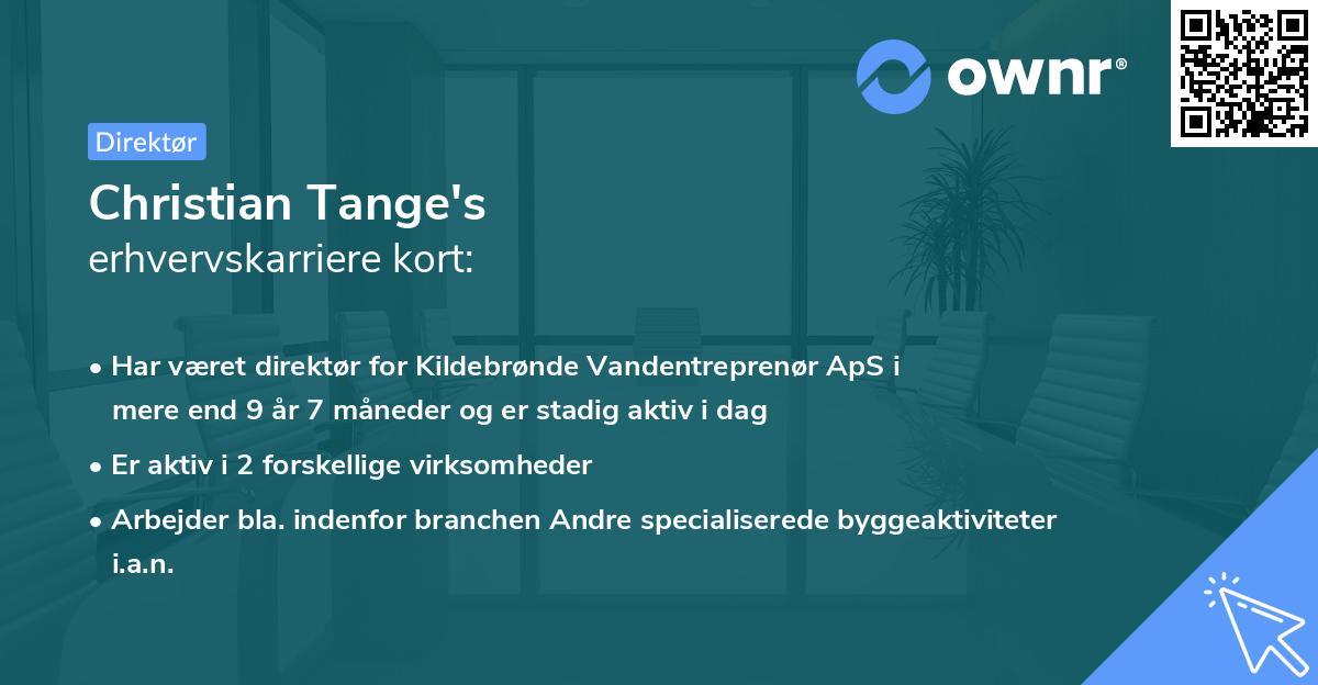 Christian Tange's erhvervskarriere kort