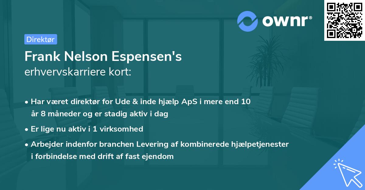Frank Nelson Espensen's erhvervskarriere kort