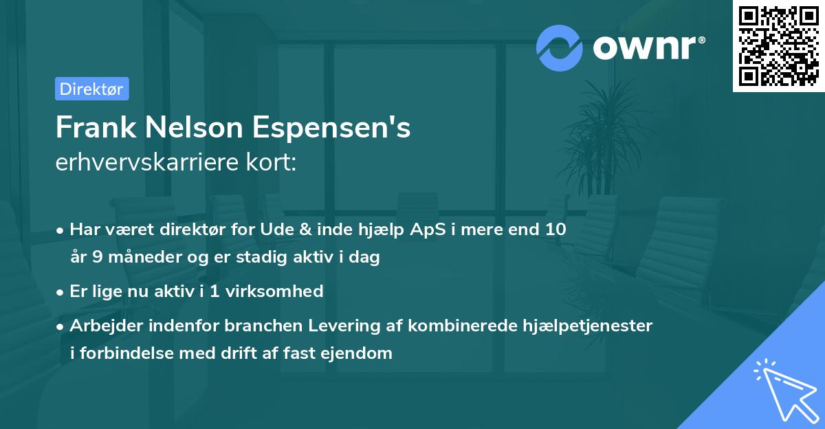Frank Nelson Espensen's erhvervskarriere kort