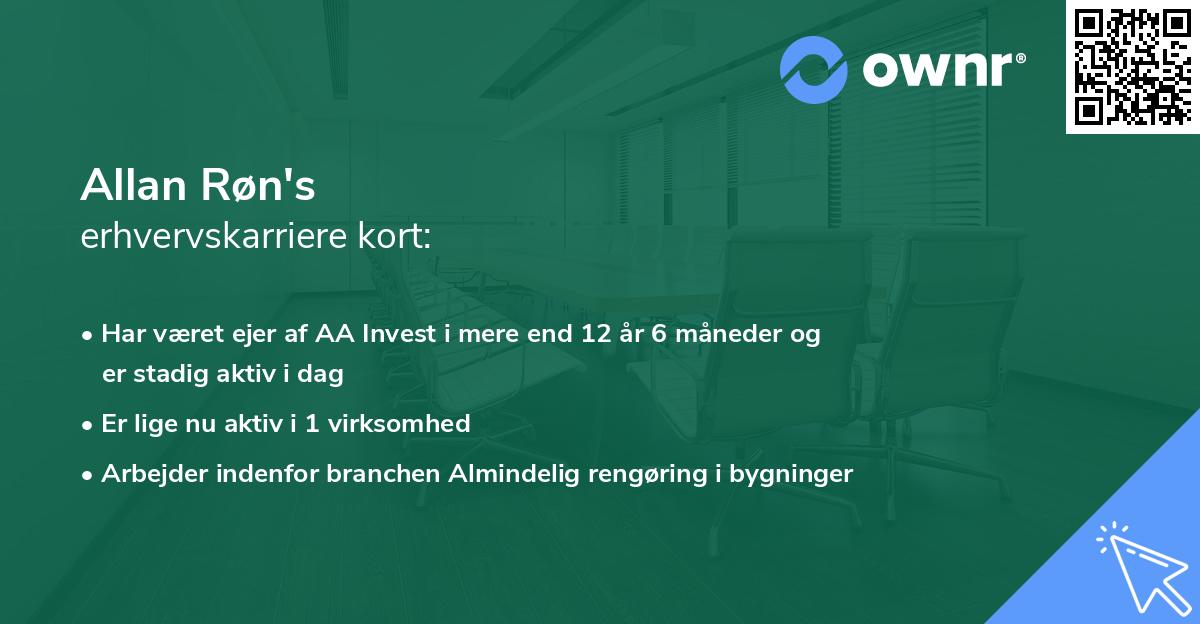 Allan Røn's erhvervskarriere kort